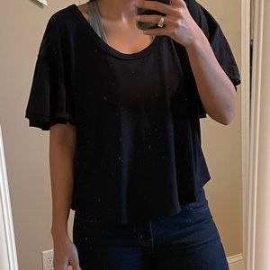 Free People Ruffle Sleeve T-Shirt